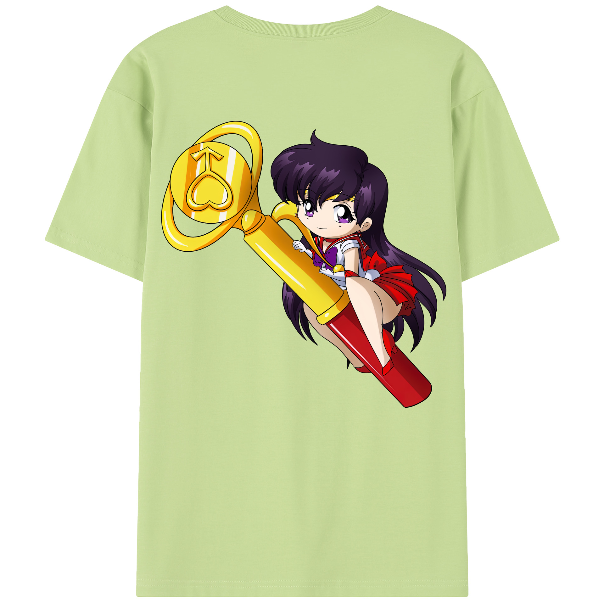 （画像用） 美少女戦士セーラームーン 火野レイ ひの レイ Sailor Moon Hino Rei （セーラーマーズ,Sailor Mars） 綿100％半袖Tシャツ（背面プリント）